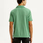 Men's Textured Green Slim Fit Polo T-shirt - Back View