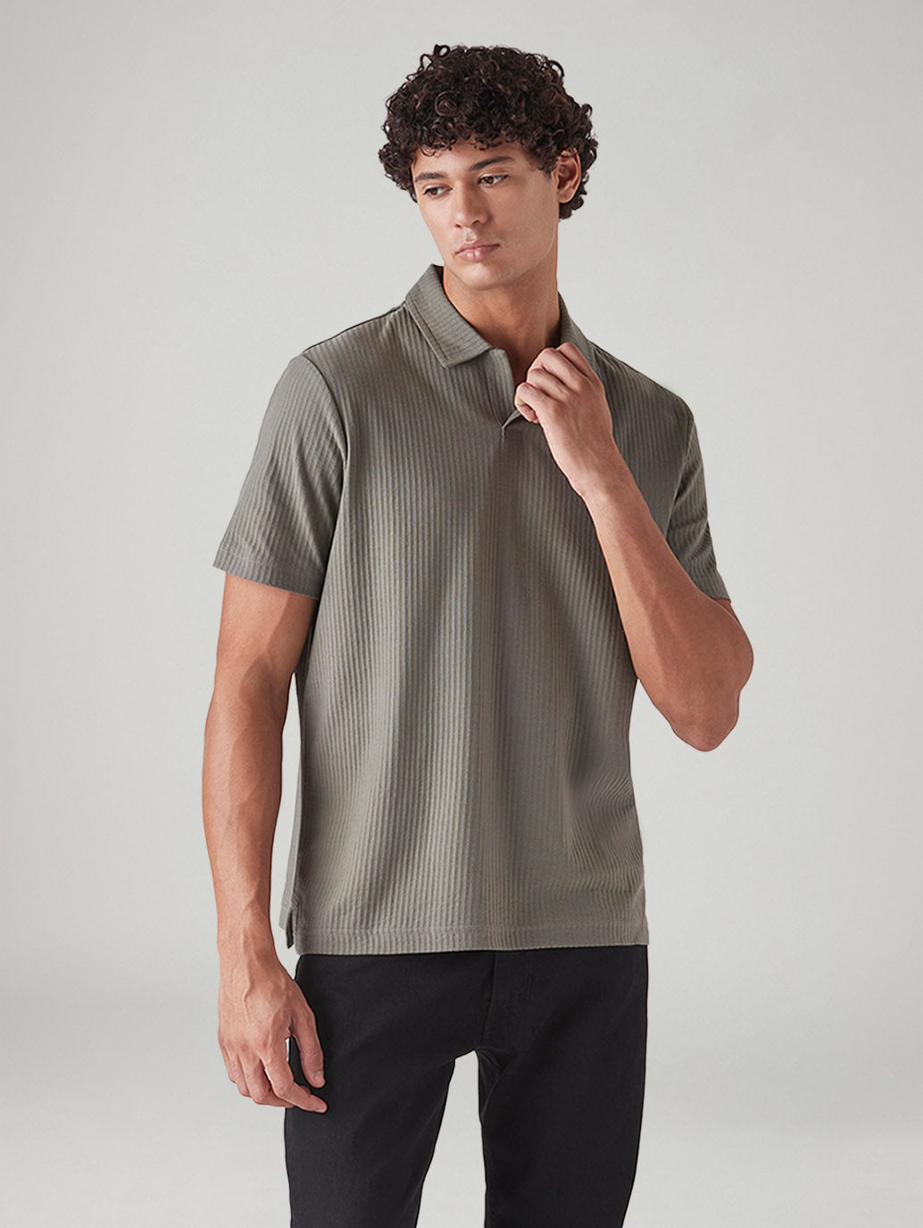 Men's Regular Fit Resort Collar Polo T-Shirt - Styleshot View