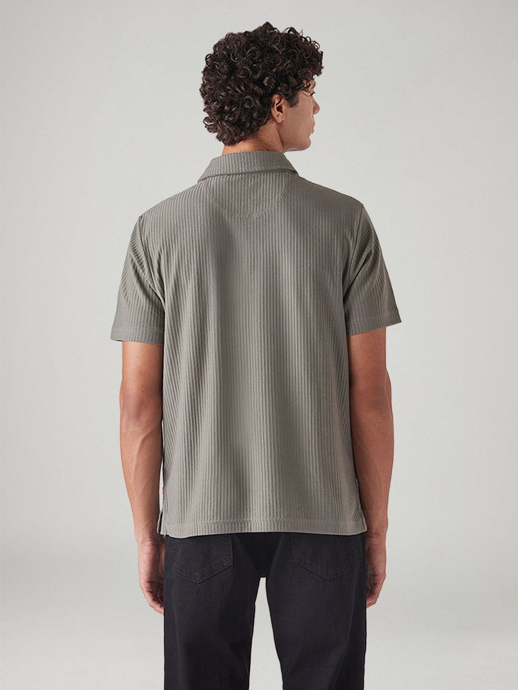 Men's Regular Fit Resort Collar Polo T-Shirt - Back View