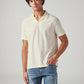 Men's Textured Cream Collar Neck Textured Polo T-shirt - Styleshot View