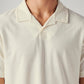 Men's Textured Cream Collar Neck Textured Polo T-shirt - 20 View