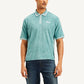 Men's Knitted Teal Polo T-shirt - Front View