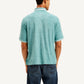 Men's Knitted Teal Polo T-shirt - Back View