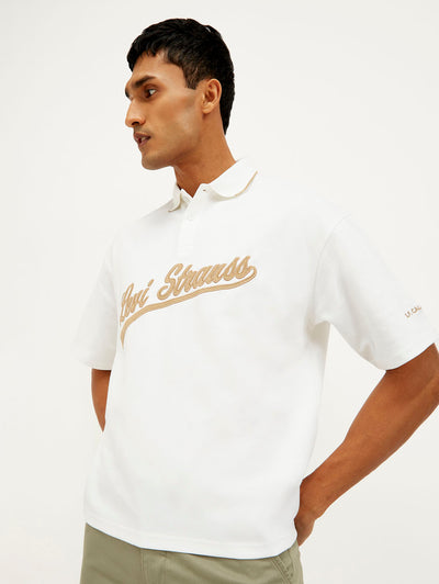 Men's Brand Logo Loose Fit Polo T-shirt-image-32