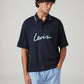 Men's Brand Logo Loose Fit Interlock Polo T-shirt - Styleshot View