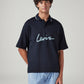 Men's Brand Logo Loose Fit Interlock Polo T-shirt - Front View