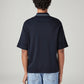 Men's Brand Logo Loose Fit Interlock Polo T-shirt - Back View