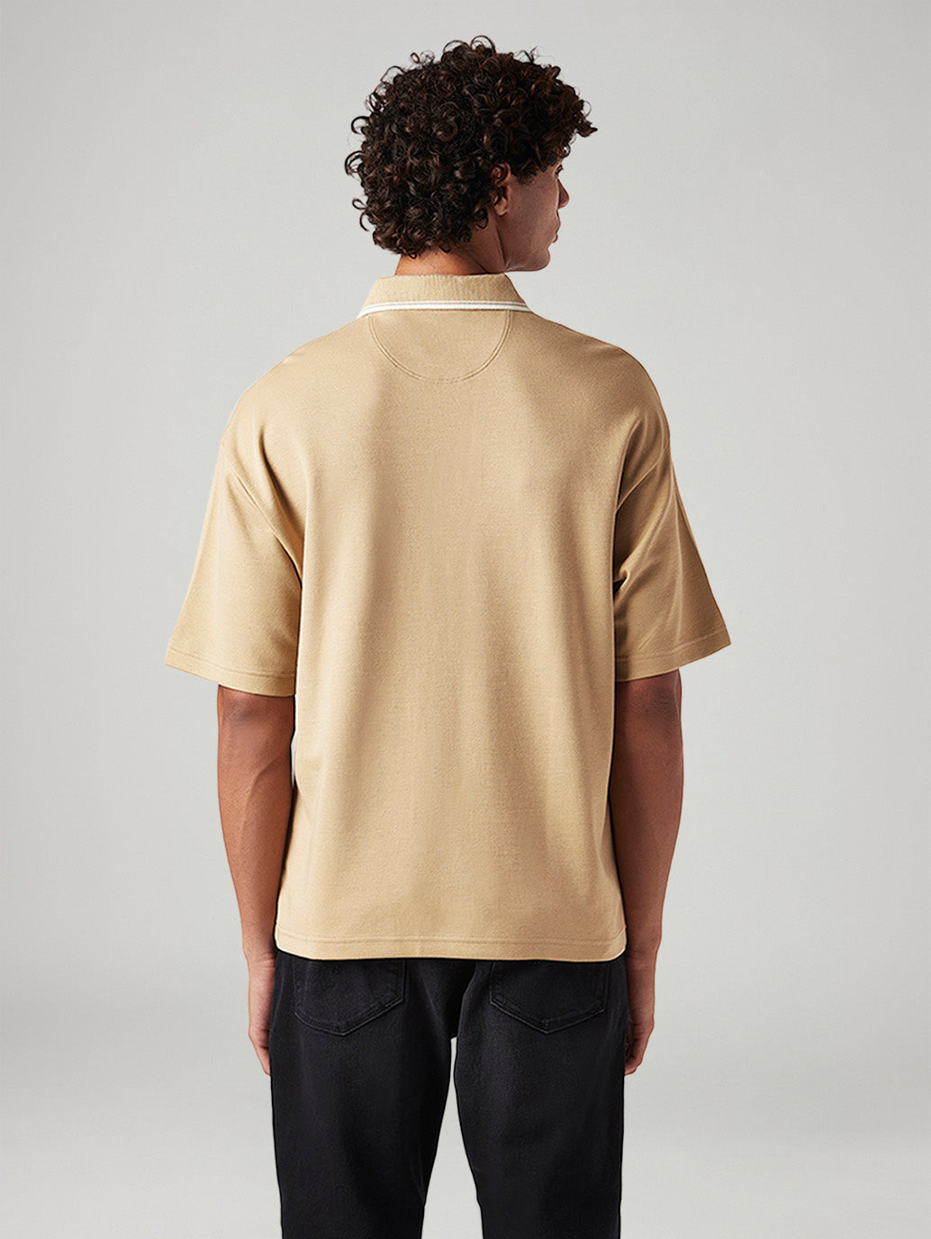 Men's Brand Logo Loose Fit Polo T-shirt - 84655d4b-f3c5-49d4-a32b-c8ef77bf3389 View