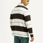 Men's Striped White Polo T-shirt - Back View