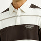 Men's Striped White Polo T-shirt - Detail View