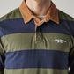 Men's Striped Loose Fit Jersey Polo T shirt - Detail View