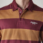 Men's Striped Loose Fit Jersey Polo T-shirt - detail View