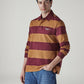 Men's Striped Loose Fit Jersey Polo T-shirt - Side View