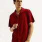 Men's Textured Relaxed Fit Resort Collar Knit Shirt - Elevated View