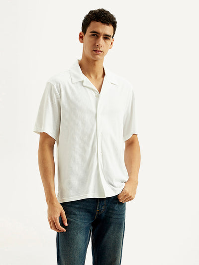 Men's Textured Relaxed Fit Resort Collar Knit Shirt-image-9