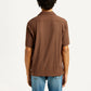 Men's Textured Relaxed Fit Resort Collar Knit Shirt - Back View