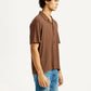 Men's Textured Relaxed Fit Resort Collar Knit Shirt - Side View