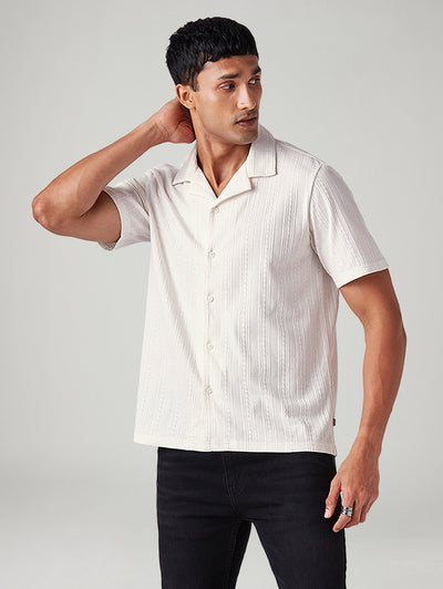 levi's Men's Off White Relaxed Fit Resort Collar Camp Shirt-picture-24