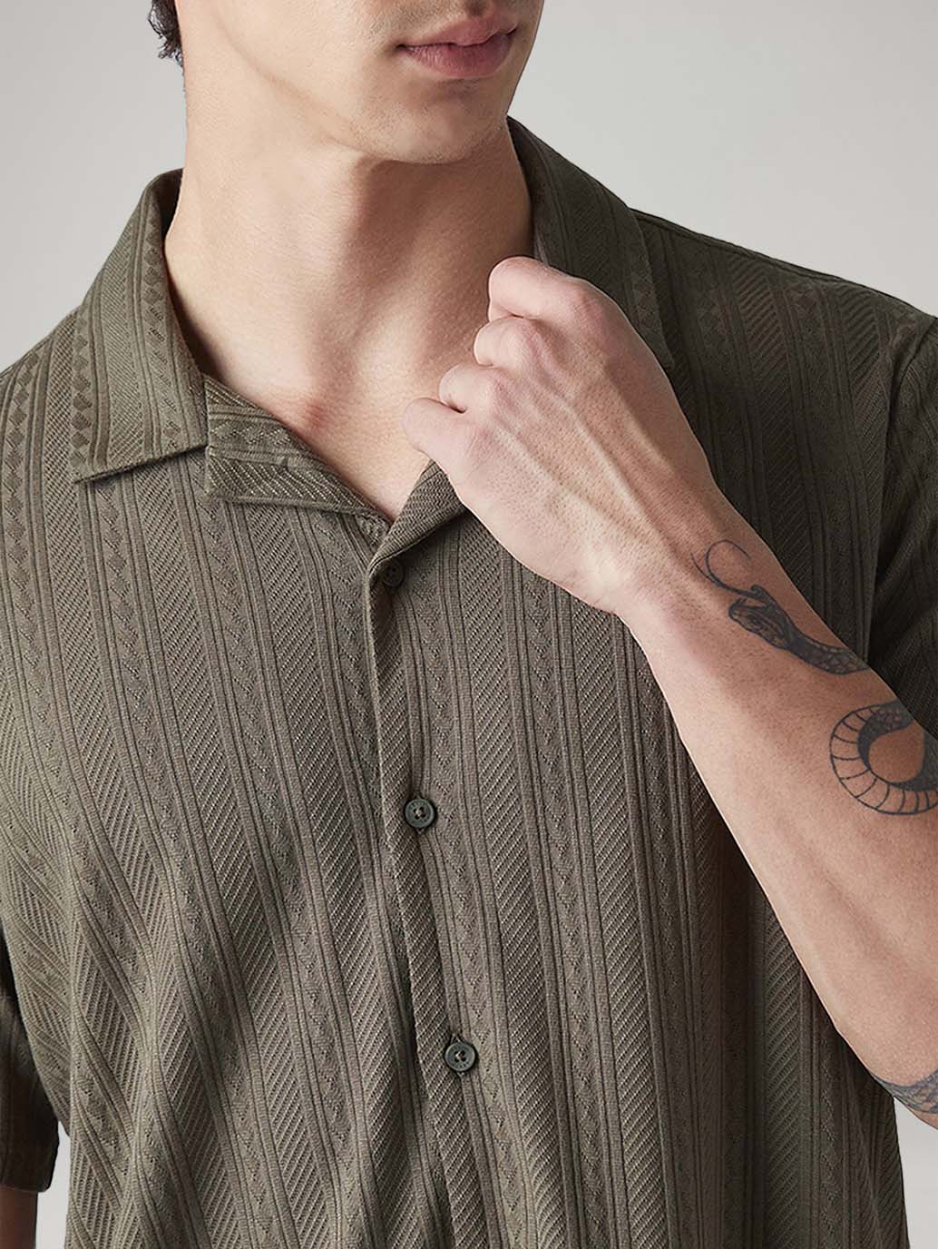 Men's Textured Relaxed Fit Shirt - 20 View