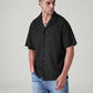Men's Solid Relaxed Fit Resort Collar Shirt - Styleshot View