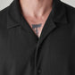 Men's Solid Relaxed Fit Resort Collar Shirt - Detail View