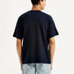 Men's Colorblock Blue Crew Neck T-shirt - Back View