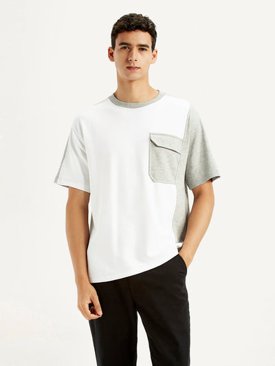 levi's Men's Colorblock White Crew Neck T-shirt-picture-10