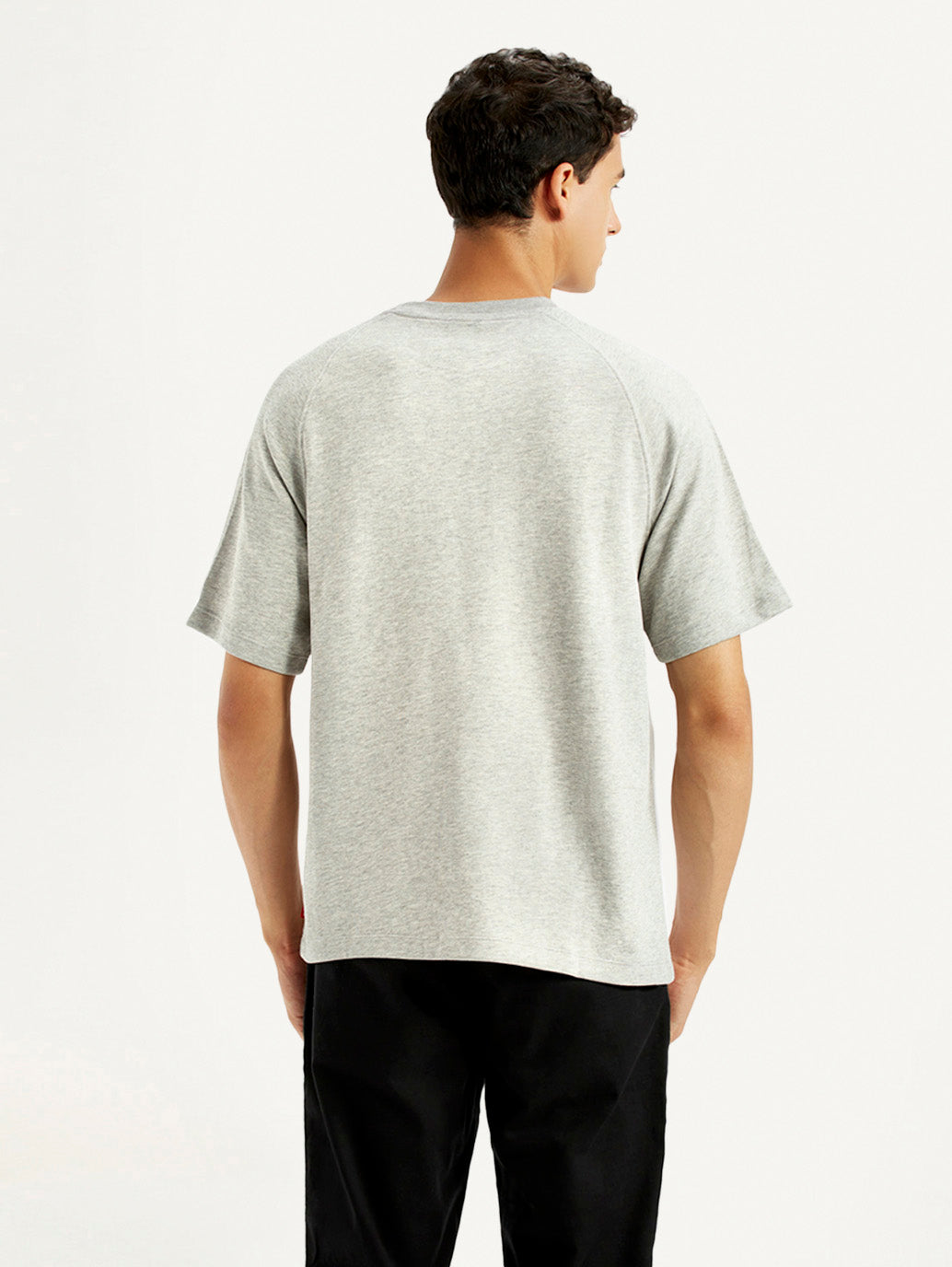 Men's Colorblock White Crew Neck T-shirt - Back View