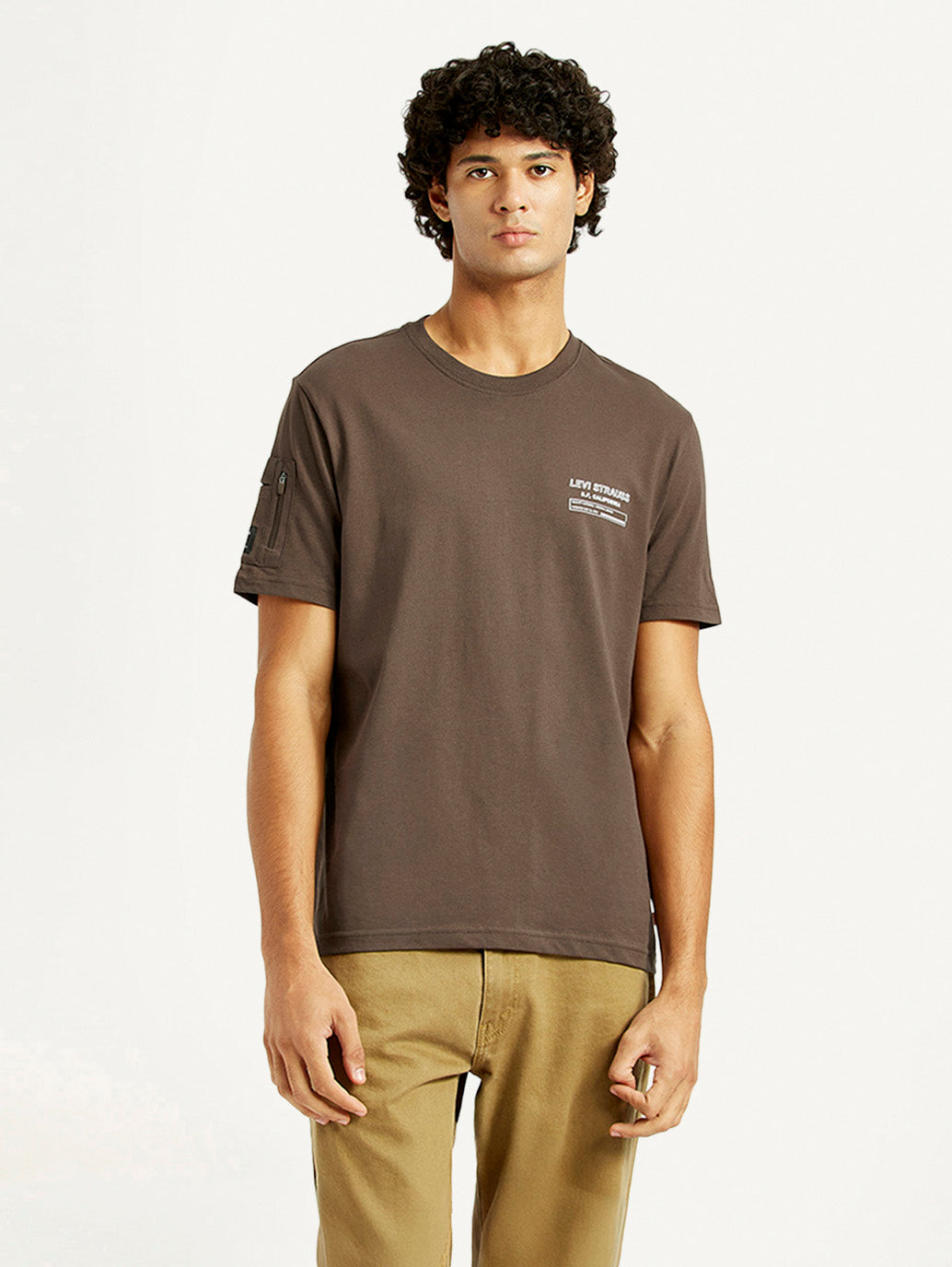 Men's Solid Crew Neck T-shirt - Front View