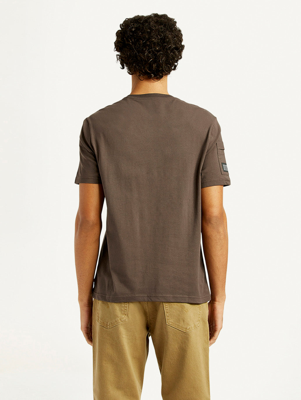 Men's Solid Crew Neck T-shirt - Back View