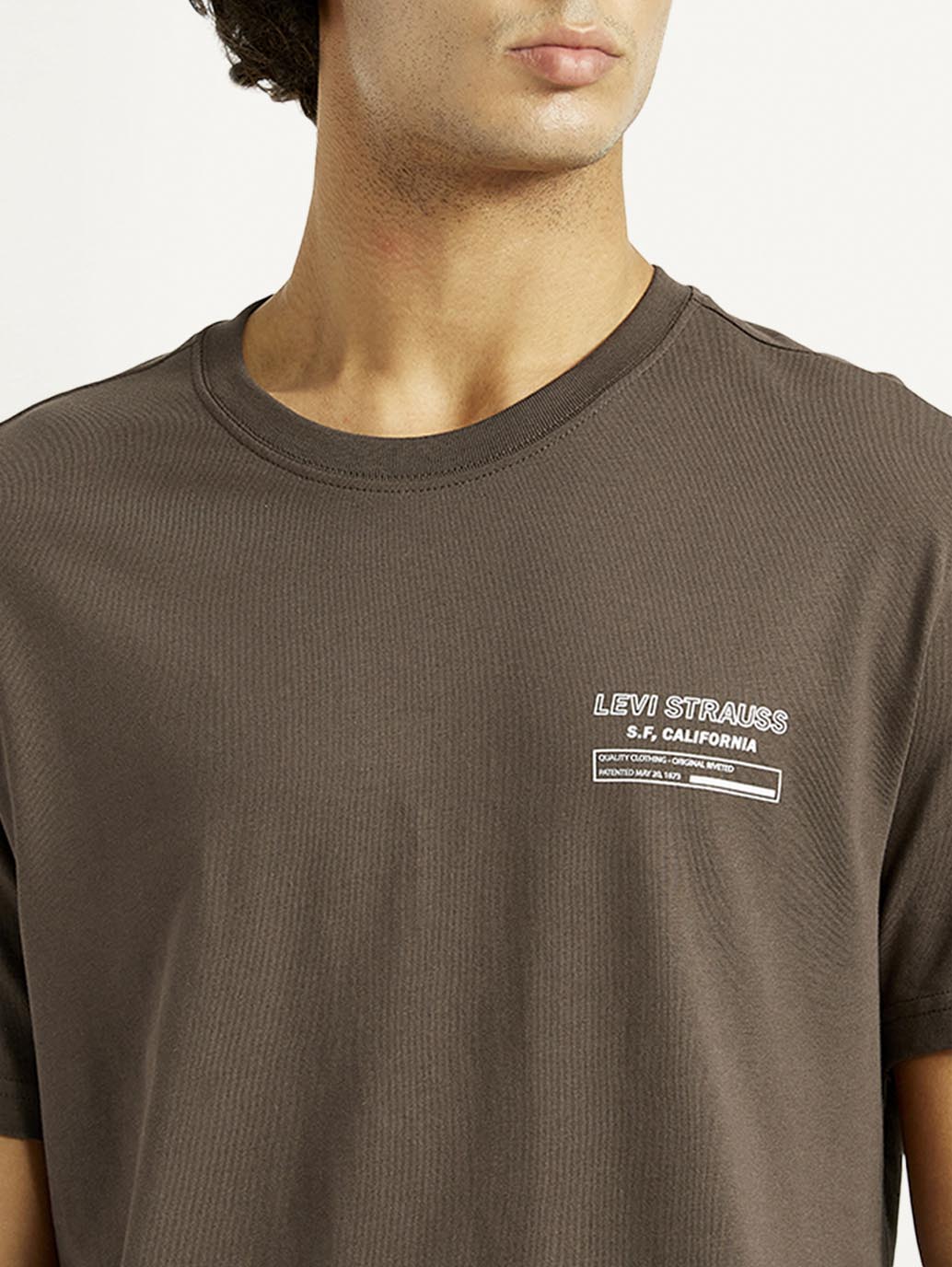 Men's Solid Crew Neck T-shirt - Detail View