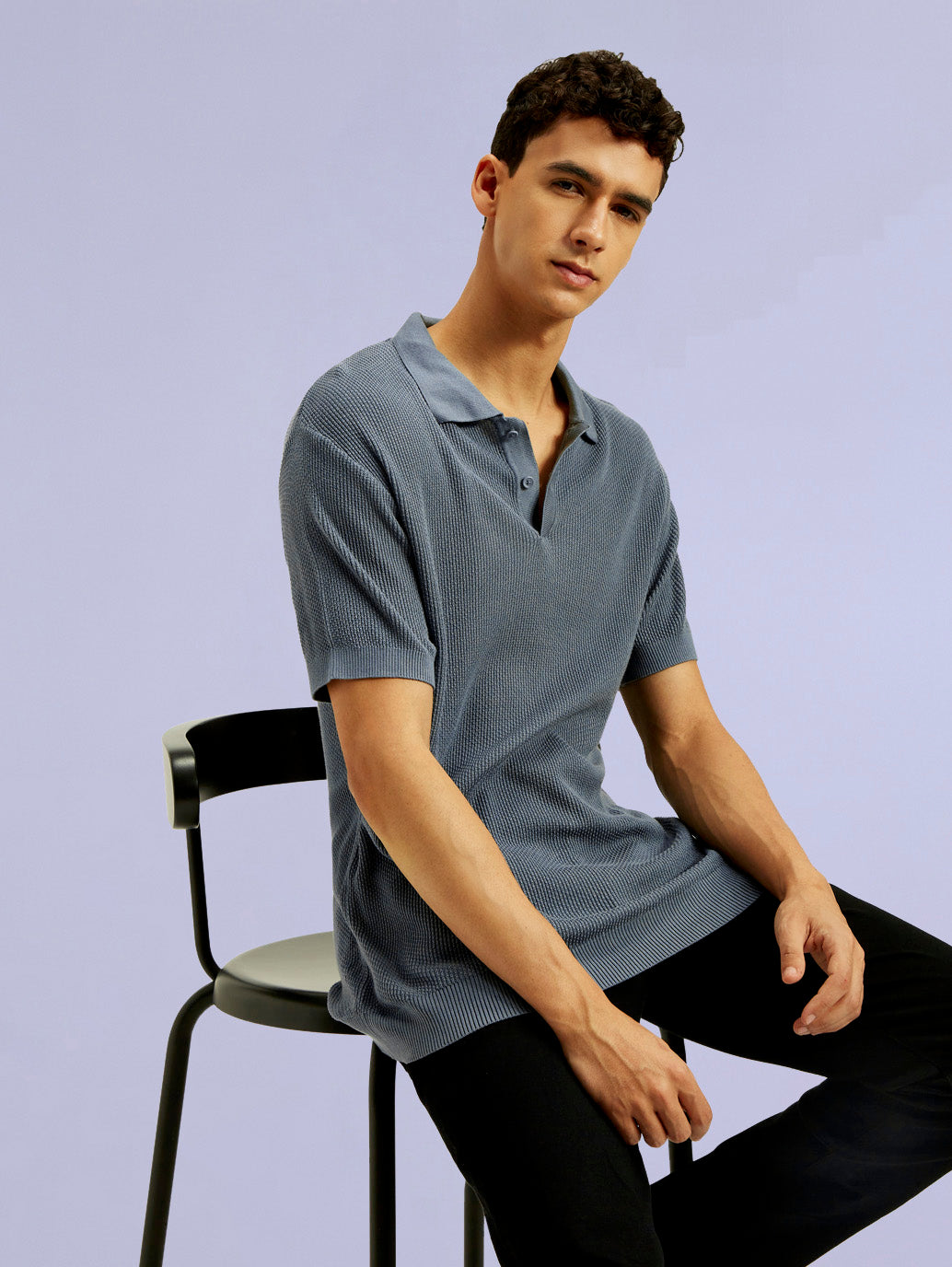 Men's Redloop Textured Slim Fit Polo T-Shirt
