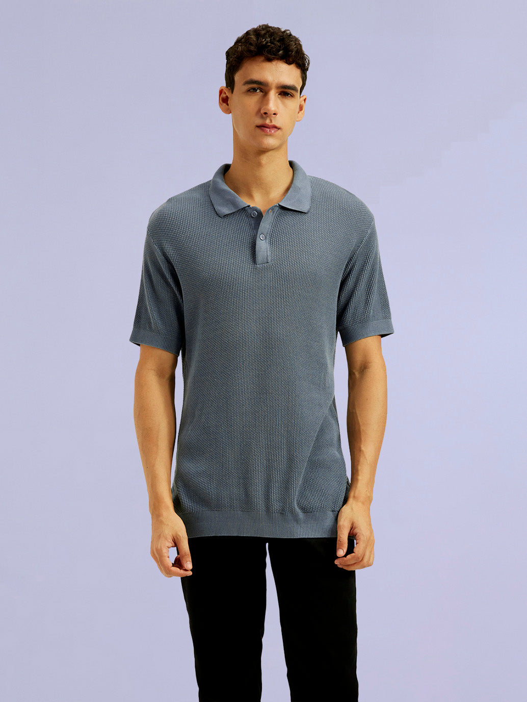 Men's Redloop Textured Slim Fit Polo T-Shirt - 3308ecf6-7aa7-4e93-93cf-0cb1942aca9c View