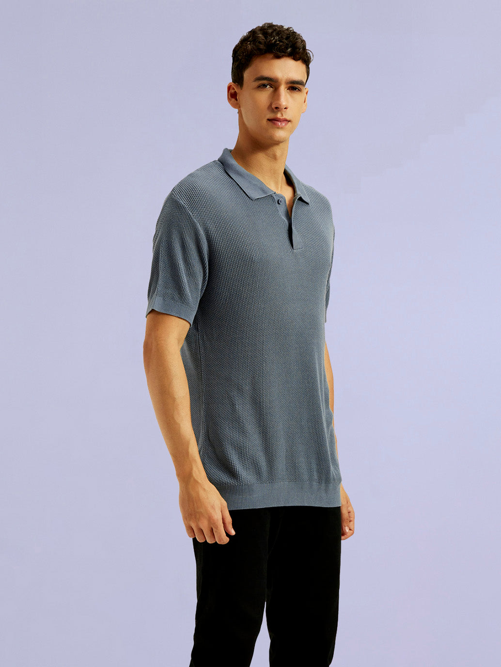 Men's Redloop Textured Slim Fit Polo T-Shirt - a7cfa568-9e45-4a34-8619-993008c33c4c View