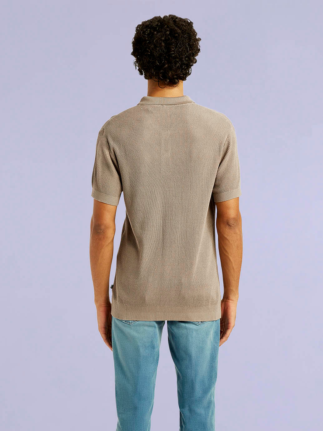 Men's Redloop Textured Slim Fit Polo T-Shirt - 8e54a73c-d78e-4bac-9922-c6abffb69fa9 View