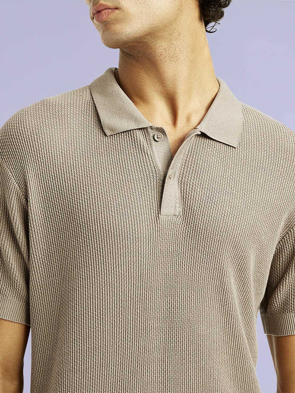 Men's Redloop Textured Slim Fit Polo T-Shirt - 287a0776-51c0-4832-b382-fcddc7c0df92 View