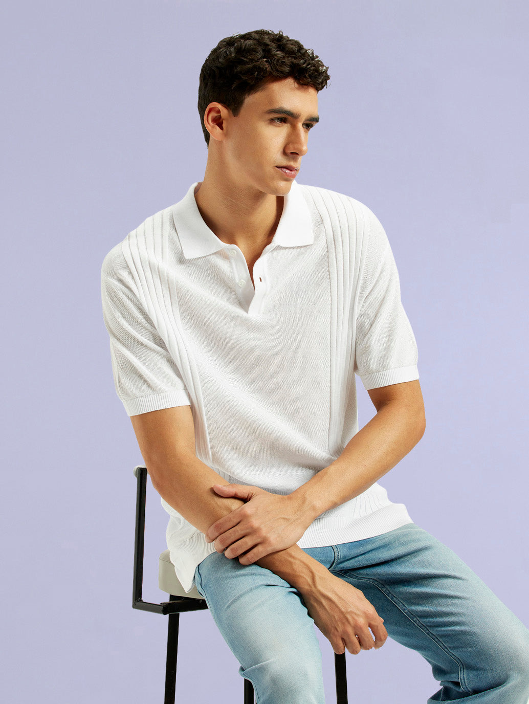 Men's Redloop Textured Slim Fit Polo T-Shirt
