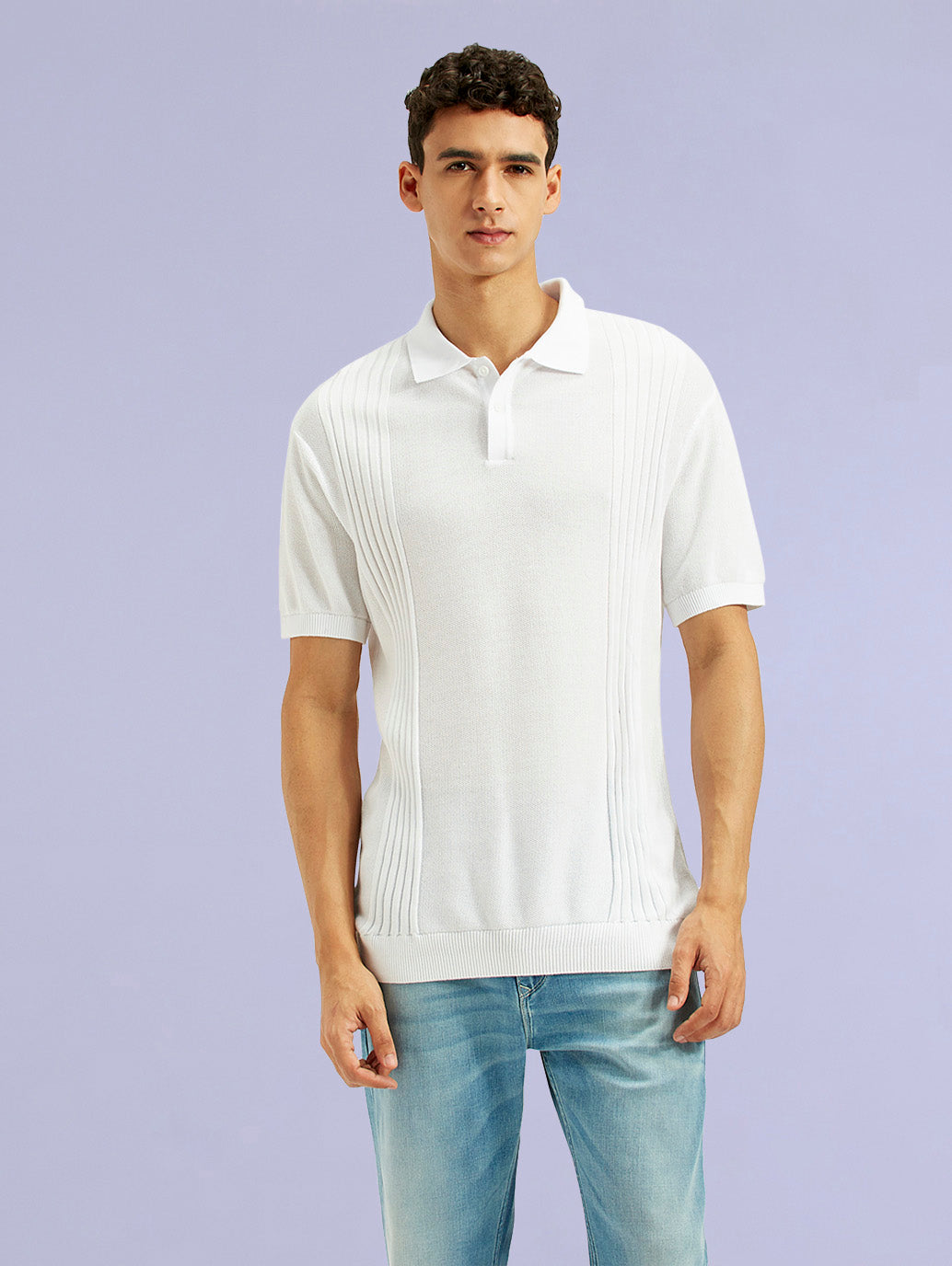 Men's Redloop Textured Slim Fit Polo T-Shirt - fcba88d1-ff2f-46a1-944b-ba7ebdb71971 View