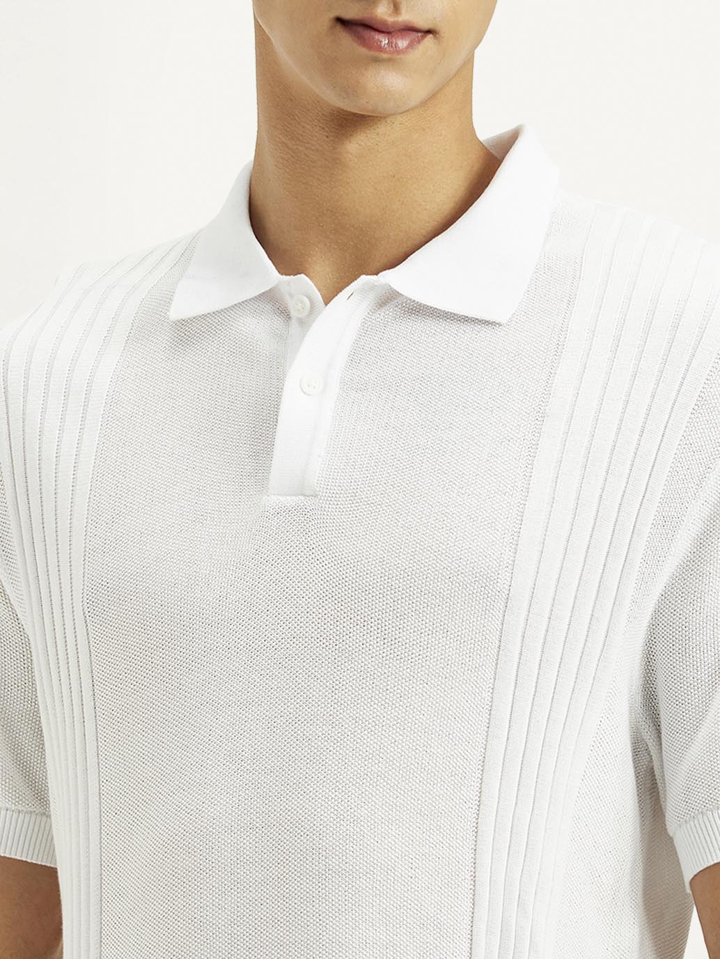 Men's Redloop Textured Slim Fit Polo T-Shirt - Detail View