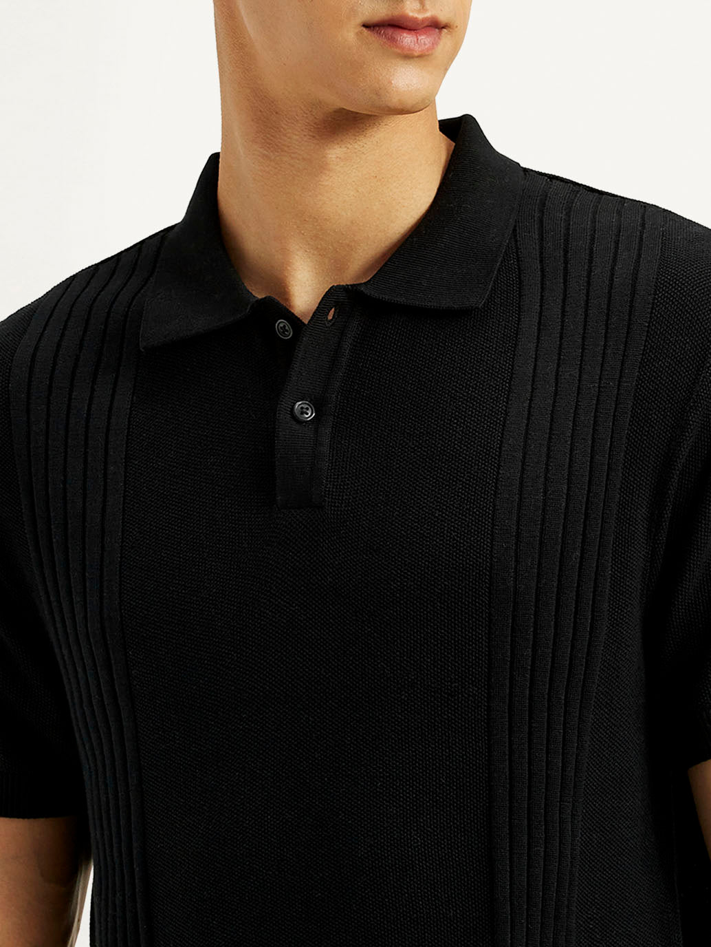 Men's Redloop Textured Slim Fit Polo T-Shirt - Detail View
