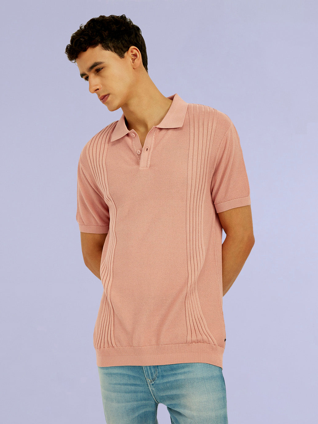 Men's Redloop Textured Slim Fit Polo T-Shirt