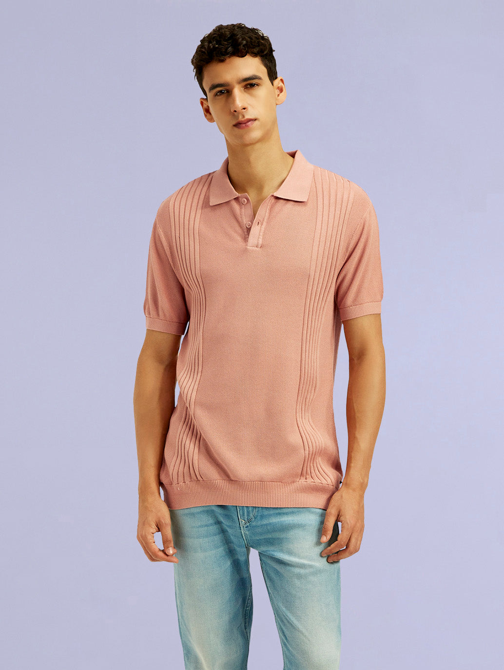 Men's Redloop Textured Slim Fit Polo T-Shirt - 719b8720-c106-46cc-9115-1e16c2c54517 View
