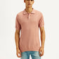 Men's Redloop Textured Slim Fit Polo T-Shirt - Front View