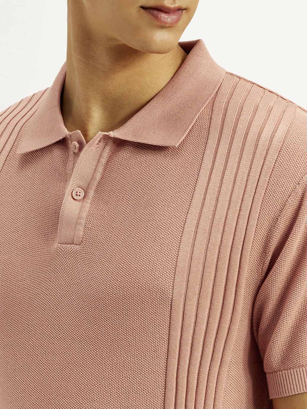 Men's Redloop Textured Slim Fit Polo T-Shirt - Detail View
