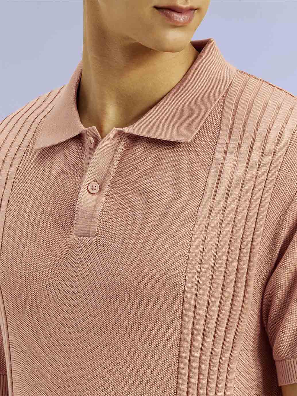 Men's Redloop Textured Slim Fit Polo T-Shirt - 3feb6e78-d875-40e3-a9ec-8718a7e88be0 View