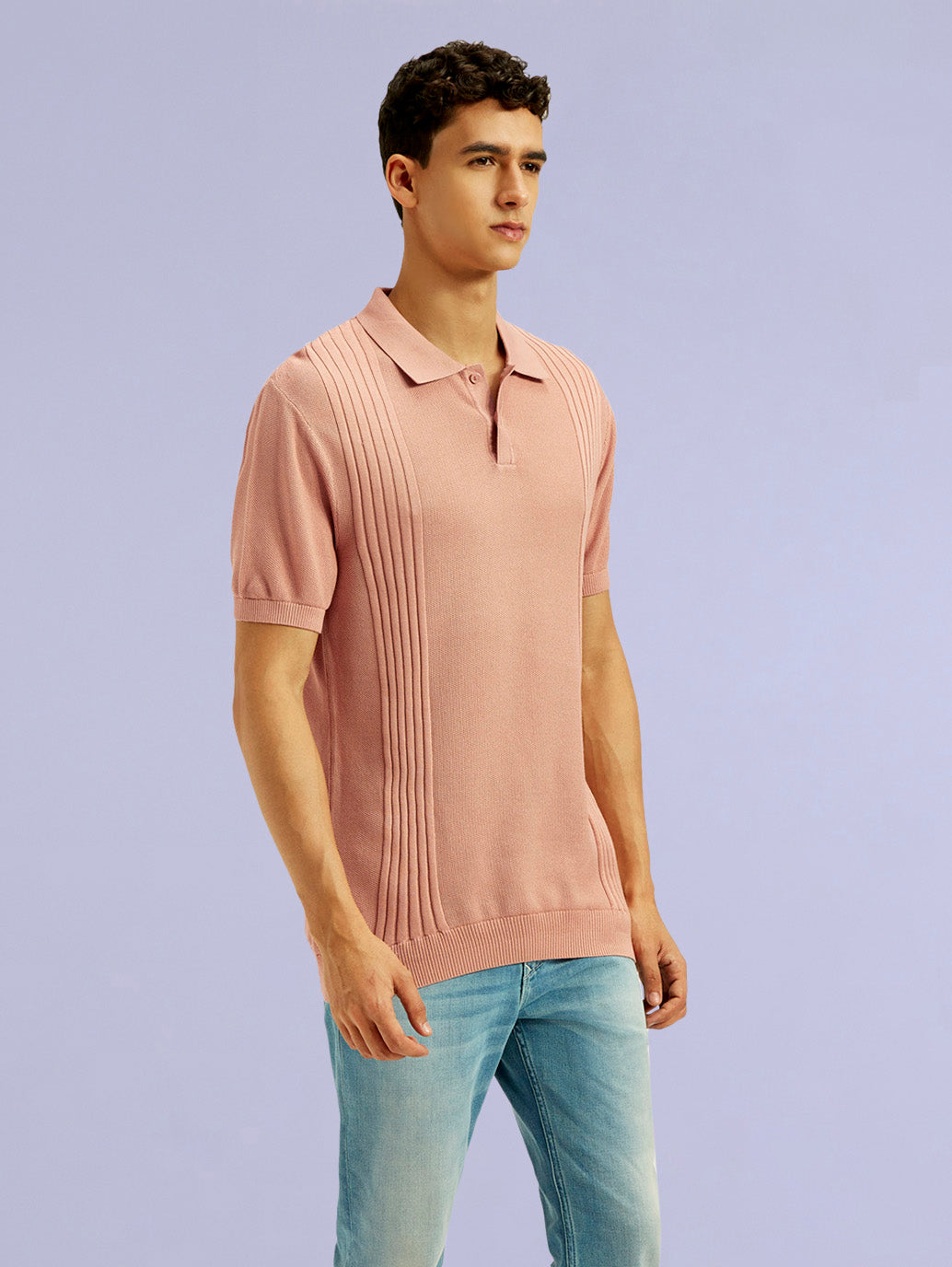 Men's Redloop Textured Slim Fit Polo T-Shirt - d064d083-4de3-4176-ae6a-9d66021bcd96 View