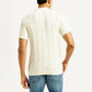 Men's Self Design Slim Fit Polo T-shirt - Back View
