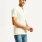 Men's Self Design Slim Fit Polo T-shirt - Side View