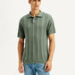 Men's Textured Slim Fit Polo T-Shirt - Front View
