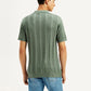 Men's Textured Slim Fit Polo T-Shirt - Back View
